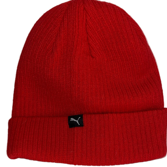 Puma Vibrant Red Knit Beanie - Picture 5 of 6